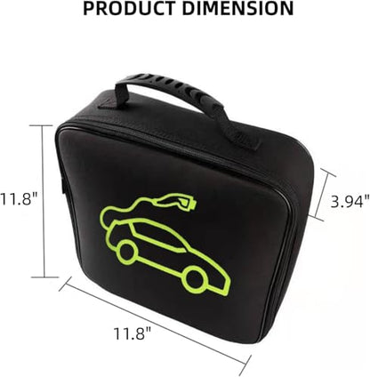 black 1pc jumper cable bag, car storage bag for charger,cable organizer, Includes EV charging cables for electric vehicles (Square) - size: Square
