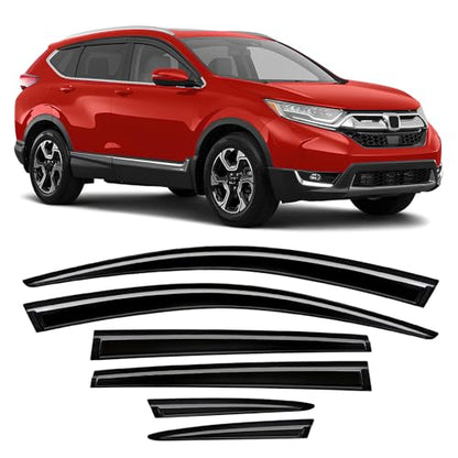 Rain Guards Compatible with Honda CR-V 2017 2018 2019 2020 2021 2022, Tape-on Durable Side Window Sun Wind Deflectors, 2017-2022 CRV Rain Guard Black 6 PCS - size: Fit for Honda CR-V 2017-2022