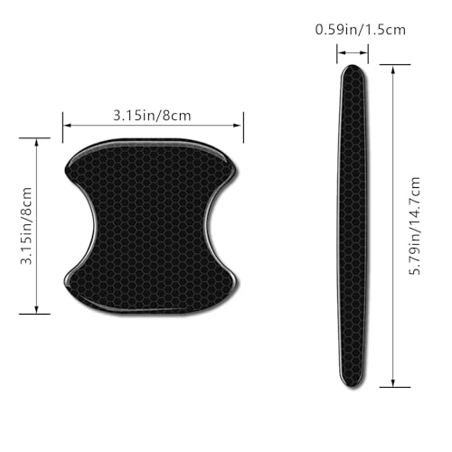 8Pcs Car Door Handle Bowl Sticker, Reflective Car Door Handle Paint Scratch Protector, Self-Adhesive Scratch Collision Protection Guard, Auto Exterior Decor Universal for SUV Truck RV (Black)