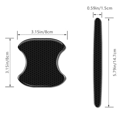 8Pcs Car Door Handle Bowl Sticker, Reflective Car Door Handle Paint Scratch Protector, Self-Adhesive Scratch Collision Protection Guard, Auto Exterior Decor Universal for SUV Truck RV (Black)