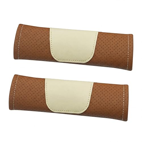 Set of Soft Auto Seat Belt Cover Seatbelt Shoulder Pad 2 PCS for a More Comfortable Driving Compatible with All Cars Brown - color: Brown