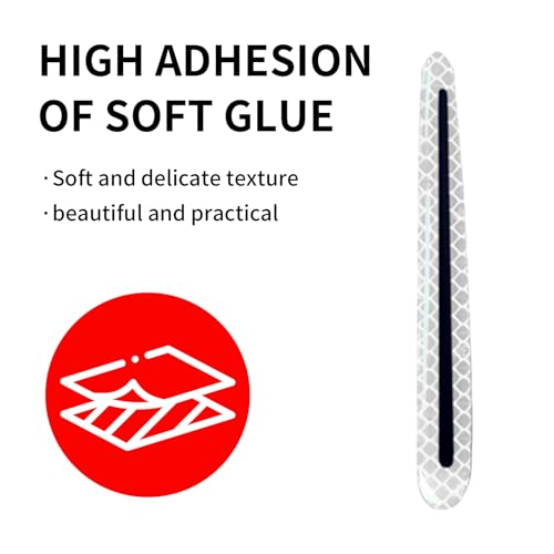 1 Pack 8 Pcs Car Door Handle Protector Reflective Stickers Universal Auto Door Handle Paint Guard Cover, Self-Adhesive Fits Fou Most Vehicle (White) - color: White