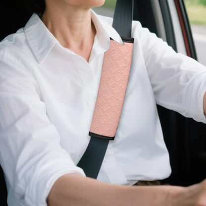 2PCS Car Seatbelt Cover, 9.05 Inches Soft Leather Vehicle Safety Seat Belt Strap Cushion, Comfortable Auto Shoulder Neck Chest Protection Pads Accessories, Extremely Long (Pink) - color: Pink/9 inches