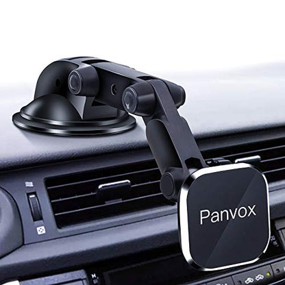 Magnetic Phone Car Mount, Universal Dashboard Windshield Car Phone Mount Holder with Upgraded 3.2" Suction Cup,8 Strong Magnets Compatible with iPhone 11 Pro X XS Max XR Galaxy Note10 S10 (B)