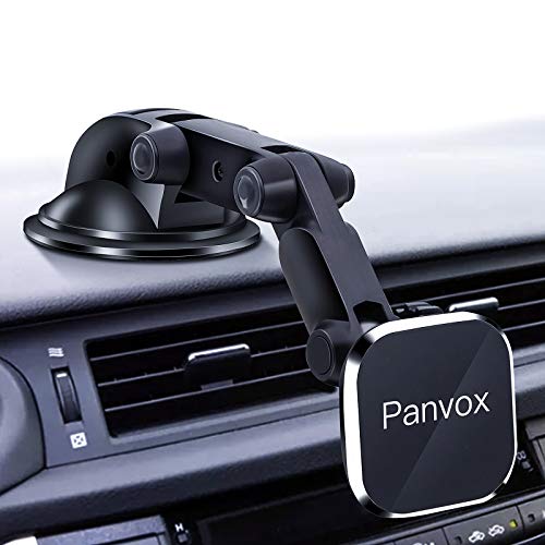 Magnetic Phone Car Mount, Universal Dashboard Windshield Car Phone Mount Holder with Upgraded 3.2" Suction Cup,8 Strong Magnets Compatible with iPhone 11 Pro X XS Max XR Galaxy Note10 S10 (B)