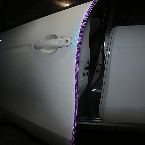 eing Door Edge Anti-Scratch Sticker Door Crash Bumper Crystal Bling Protection Tape Rubber Strip Sticker,Car Door Protector,Car Door Guard,Car Door Protection,90cm/35.4" Each One,4Pack/Set,Purple - color: G-Purple 4pcs/2set Door Edge Anti Scratch Pad