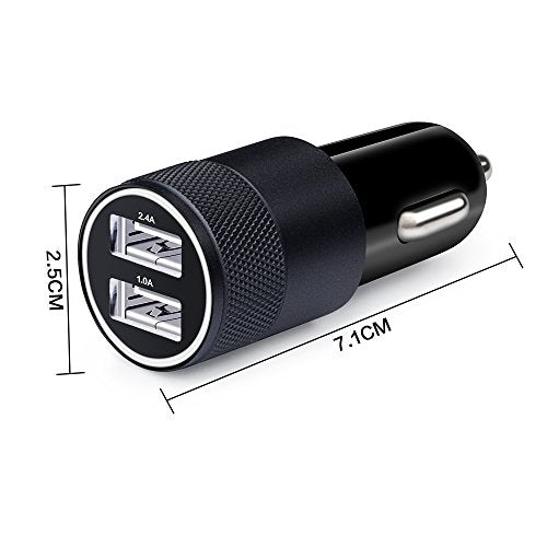 Car Charger,Sicodo 3.4A 2 Pack USB Smart Port Charger Compatible with iPhone 16 15 14 13 12 11 SE X 8 Pro, Pro Max, Plus, Samsung Galaxy S24 S23 S22 S21 S10 Plus S9 Note 20 10+, LG, Pixel, iPad Pro - color: Blue+Black