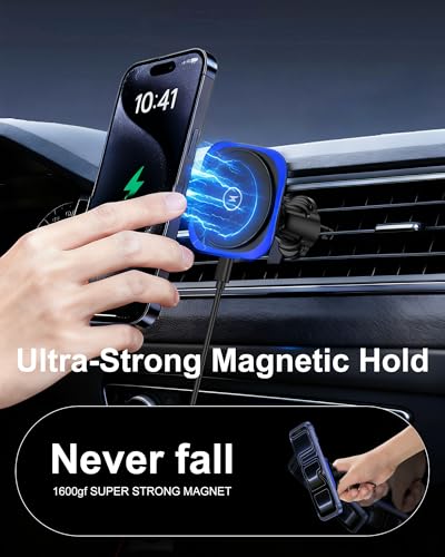 15W MagSafe Car Mount Charger,Magnetic Wireless Car Charger,Air Vent Dashboard Phone Holder Mount for iPhone 17e 16 15 14 13 12 Pro/Pro Max/17 Air,Samsung S26/S25 Ultra,Fast Charging,Car Accessories - color: Wireless Car Charger