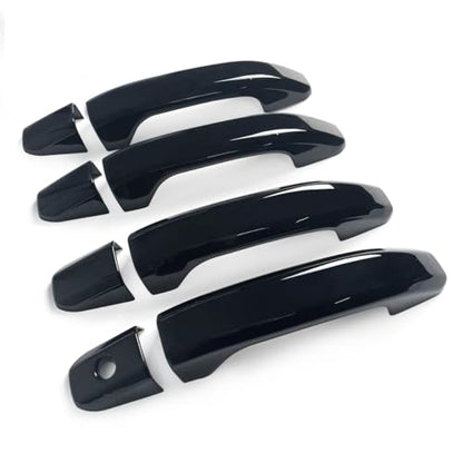 8PCS Door Handle Covers Trim Compatible with 2014-2020 Chevrolet Silverado+GMC Sierra Suvs Trucks Glossy-Black Without Passenger Keyhole - color: Glossy Black, size: 14-19 Silverado No Smartkeyhole