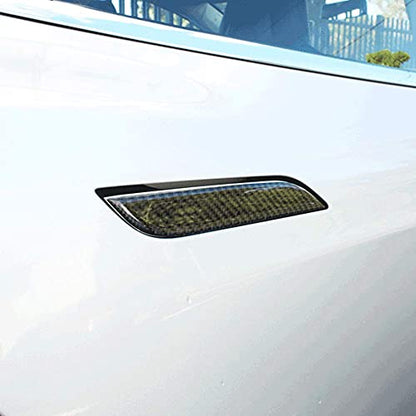 Door Handle Sills Protection Kit 4K Real Carbon Fiber Cover Compatible with Model S (4 Pieces Set)