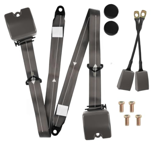 2 Pack 3 pt Pads Adjustable Retractable Straps Cover Universal Replacement Set for Golf Cart Go Kart,Club Golf Cart,Minivan Van,SUV,UTV, VR,Pickup,Truck for Modification Seatbelt Protective Covers Kit - color: Gray