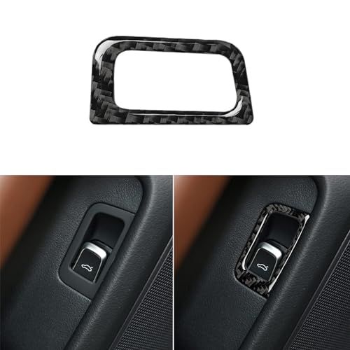 Real Carbon Fiber Interior Accessories Sticker Compatible with Audi A6 A6L 2012 2013 2014 2015 2016 2017 2018 Car Inner Trunk Switch Decor Decal Trim Cover Black - color: Trunk Switch Decor