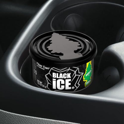 LITTLE TREES Car Air Freshener | Fiber Can Provides Long Lasting Scent for Auto or Home | Recycled Fiber | Black Ice, 4 Air Fresheners - color: Black Ice