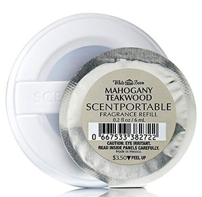 Bath & Body Works Mahogany Teakwood Scentportable Bundle of 4 Refill Discs