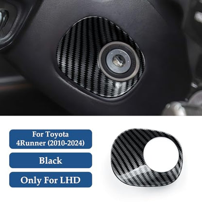 Car Carbon Fiber Decal Keyhole ABS Sticker Cover Interior Trim Accessories for Toyota 4Runner SUV 2010-2025 Black - color: Keyhole