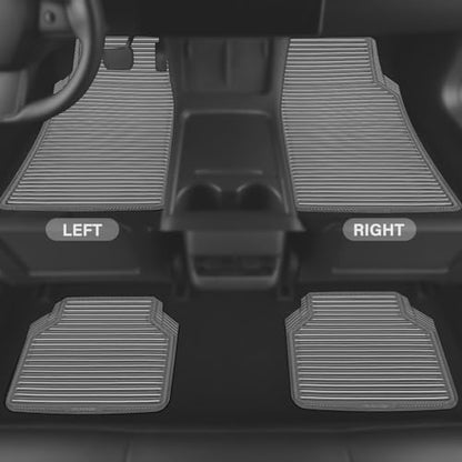 CAR PASS Rubber Car Mats,Car Floor Mats All Weather,Car Mats Full Set 4-Piece,Waterproof Automotive Floor Mats Trim to Fit for Most Cars Sedans SUVs Vans,Heavy Duty Anti-Slip Easy Clean, All Gray - color: Gray