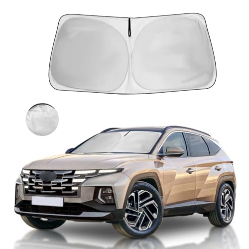 Windshield Sun Shade for Hyundai Tucson Accessories Foldable Window Sunshade Fit 2026 2025 2024 2023 2022 Hyundai Tucson Front Window Shade Sun Visor Blocks UV Keep Car Cooler - size: Ab1. for Hyundai Tucson 2022-2026