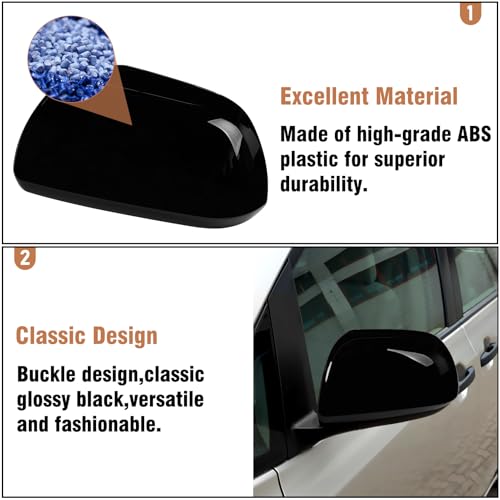 Moonlinks Compatible with 2012 2013 2014 2015 2016 2017 2018 2019 2020 Sienna Left Driver Side Mirror Cover Replacement, Glossy Black Left Side Clip-on Mirror Cap Replaces for 87945-08010 - color: Left Black