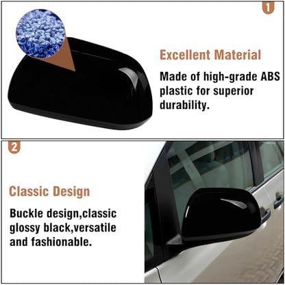 Moonlinks Compatible with 2012 2013 2014 2015 2016 2017 2018 2019 2020 Sienna Left Driver Side Mirror Cover Replacement, Glossy Black Left Side Clip-on Mirror Cap Replaces for 87945-08010 - color: Left Black