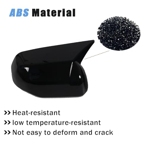 AUCERAMIC Stick-on Mirror Cover Caps Fit 2022-2024 for Toyota Tundra 2023-2024 for Sequoia 3.4L Door Side View Mirror Back Cover Cap Overlay (Glossy Black) - style: Glossy Black