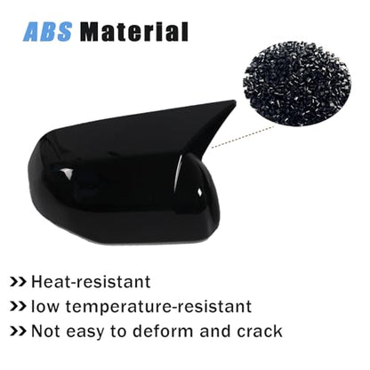 AUCERAMIC Stick-on Mirror Cover Caps Fit 2022-2024 for Toyota Tundra 2023-2024 for Sequoia 3.4L Door Side View Mirror Back Cover Cap Overlay (Glossy Black) - style: Glossy Black