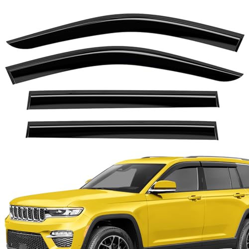 Extra Durable Window Deflectors Tape-On Window Visors Rain Guards Fit for Jeep Grand Cherokee 2022-2026, Sun Visors, Wind Vent for Shades, Exterior Car Accessories - 4pcs. AG0244 - color: For Jeep Grand Cherokee 22-26