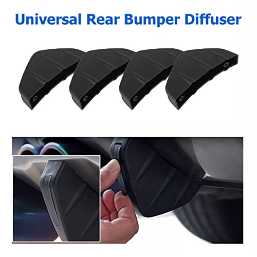 4pcs Car Rear Lower Bumper Wing Lip Diffuser, Anti-Crash Accessories Spoiler Shark Fin Protector, Rear Bumper Splitter Lip Wing with Screw, Universal Auto Decoration for Car SUV Truck - style: Black