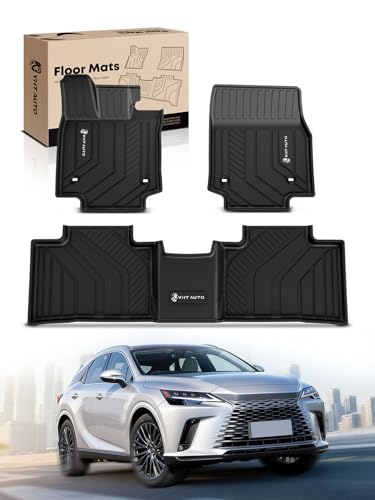 YHTAUTO Automotive Floor Mats Compatible with Lexus RX/RX350/RX350h/RX500h 2023-2026 (NOT for RX450h+ PHEV), TPE Floor Liners All-Weather Protection Custom Fit, 1st & 2nd Row, Set of 3 - size: For 2023-2026 RX
