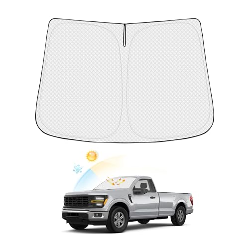 Canvcle Windshield Sun Shade for Ford F-150 2021-2025 2026 F150 Accessories Thicken 6-Layer Front Window Sunshade Cover Sun Visor Protector Foldable Block UV Rays Keep Vehicle Cool - size: 1PCS Ford F150 2021-Present