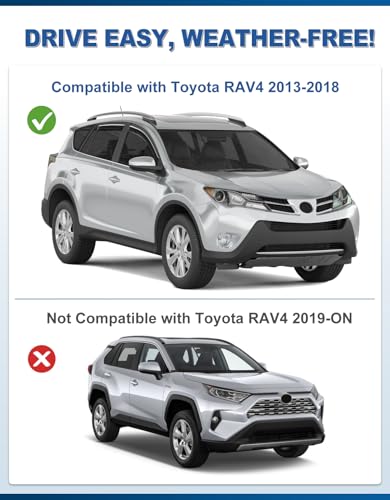 in-Channel Window Rain Guards Fit for Toyota RAV4 2013-2018,Rain Guards Visors Vent Visors Window Deflector, Vent Shades Car Accessories -4 pcs - size: Fit for 2013-2018 Toyota RAV4