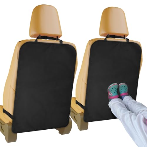 2 Pack Heavy Duty Kick Mats Back Seat Protectors for Kids,X-Large Durable Car Back Seat Cover,Waterproof Sag Proof Kick Mats Back Seat Protector for Vehicles Protect from Dirt,Mud&Scratches, X-Large - color: Black - 2 Pack
