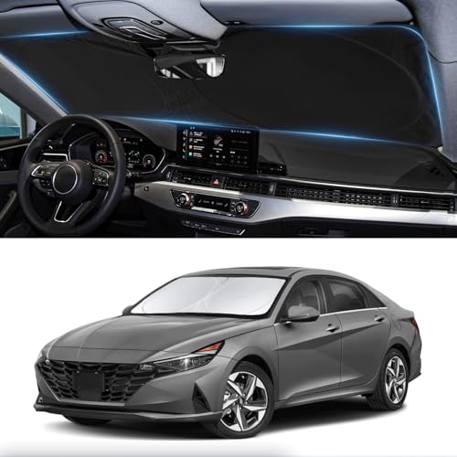 Custom Fit Sunshade for Elantra Windshield Sun Shade for 2021-2024 2025 2026 Hyundai Elantra Accessories Heat Insulation and Cooling Front Window Cover for Windshield for Elantra Interior Protection - size: for 2021-2025 Hyundai Elantra
