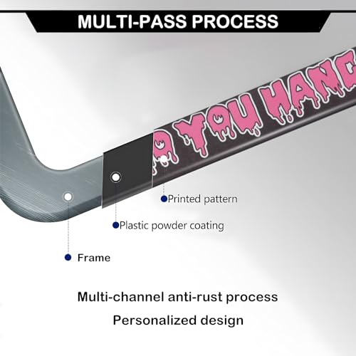 Scream Ghost Funny Hilarious Skull Face No You Hang Up License Plate Frames, 2 Pack Car Plate Frame, Stainless Steel License Plate Holders Covers with Free Screws Fasteners Caps (No You Hang Up) - color: No You Hang Up