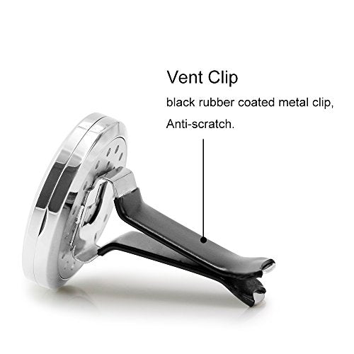RoyAroma Car Air Freshener, 2PCS 30mm Car Aromatherapy Essential Oil Diffuser Stainless Steel Cars Diffuser with Vent Clip 12 Felt Pads - color: Silver a