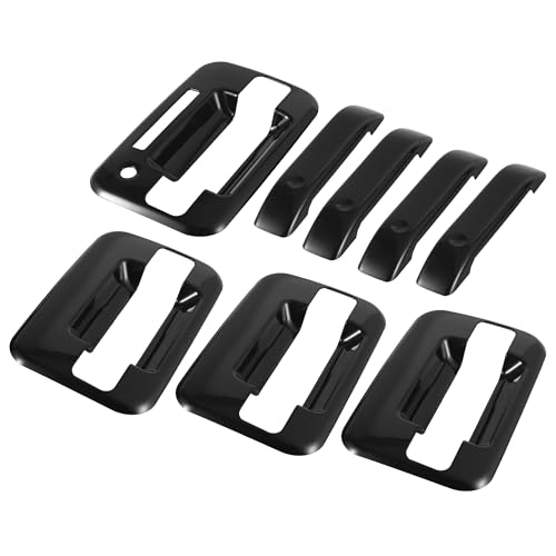 X AUTOHAUX 4pcs Gloss Black Exterior Door Handle Cover for Ford F-150 4DR 2004-2014 Car Outside Decor Trim