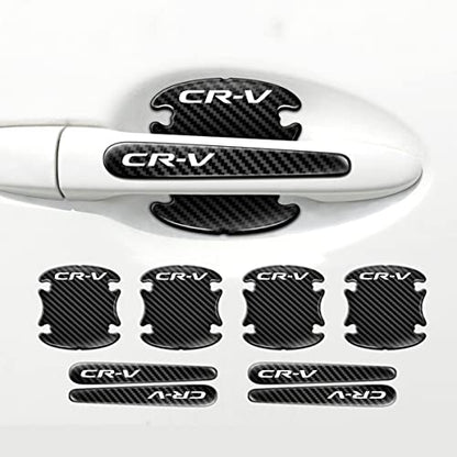 HUIANTS Car Door Handle Sticker - 8PCS Carbon Fiber Anti-Scratches Protective Films - Compatible with CR-V