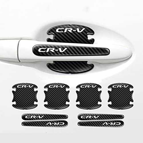 HUIANTS Car Door Handle Sticker - 8PCS Carbon Fiber Anti-Scratches Protective Films - Compatible with CR-V