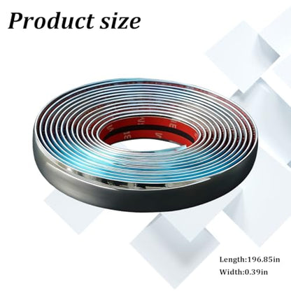 16FT Car Trim Strip, 10mm Scratch-Proof Self-Adhesive Vehicle Exterior and Interior Molding Trim, Automotive Body Side Decorative Strip, Universal for SUV Automobile Truck - size: 10mm