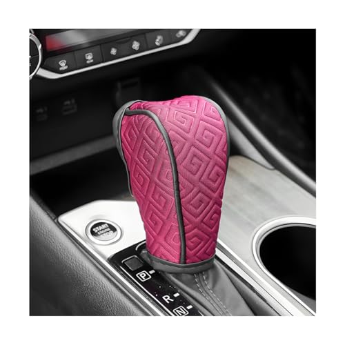 Car Gear Shift Knob Cover, Anti-Slip & Breathable Soft Automatic Stick Shifting Handle Protector, Dust & Waterproof Vehicle Shift Knob Decoration, Universal Automotive Accessories (Red) - color: Red