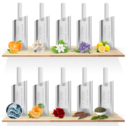 Levona Scent Car Vent Clips Refills - Car Accessories for Women & Men, Car Air Freshener Refill, Car Essentials Fragrance Diffuser & Aroma Set, Travel-Friendly - Pack of 10 (Diffuser Not Included) - color: Refill