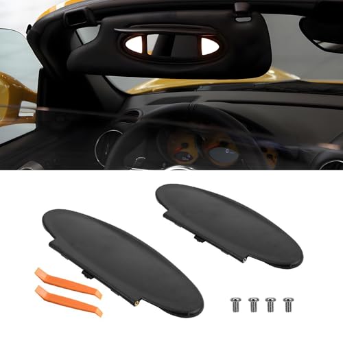 2Pcs Sun Visor Mirror Cover Replacement,Driver/Passenger Side Sunvisor Vanity Mirror Lid Caps Cover for Porsche 996/997-911 986/987 for Boxster for Cayman 1996-2010 - color: 2PCS Sun Visor Mirror Covers