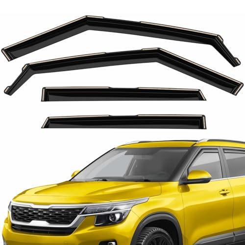 Extra Durable Window Deflectors in-Channel Window Visors Rain Guards Fit for Kia Seltos 2021-2026, Sun Visors, Wind Vent for Shades, Exterior Car Accessories - 4 pcs. AG0969 - color: For Kia Seltos 21-26