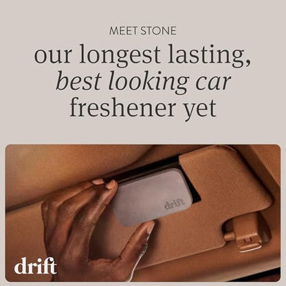 Drift Car Air Freshener - Stone Air Freshener Car Odor Eliminator - Long Lasting Scent - Auto Accessories - Metal Clip - Essential Oils - Clean Ingredients - Teak Scent Starter Kit