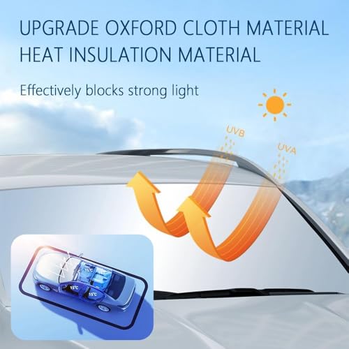 300T Thickened Automotive Glass Sunshade and Comes with Storage Bag,Keep Car Interior Cool,Universal Windshield Sun Shade Fit for Cars,Trucks,SUVs (L: 57.08 * 31.5 inch) - color: L(57.08 × 31.5 inch)