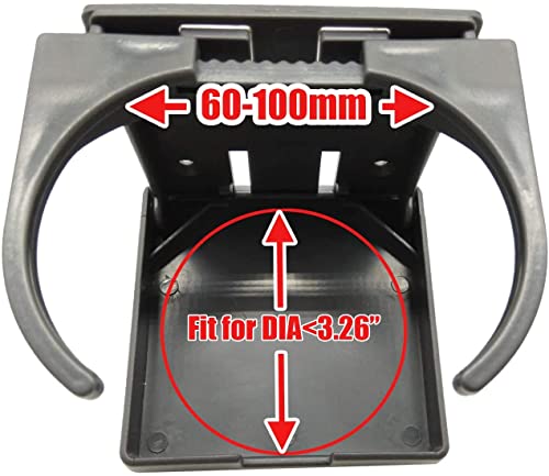 TIHOOD 2PCS Adjustable Folding Drink Holder with Screws/Adjustable Cup Holder for Marine/Boat/Caravan/Car (Grey) - color: Grey