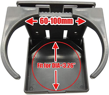 TIHOOD 2PCS Adjustable Folding Drink Holder with Screws/Adjustable Cup Holder for Marine/Boat/Caravan/Car (Grey) - color: Grey