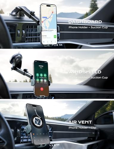 CHGeek Wireless Car Charger, 15W Fast Charging Auto Clamping Car Charger Phone Mount Phone Holder fit for iPhone 15 14 13 12 11 Pro Max Xs, Samsung Galaxy S24 Ultra S23 S22 S21, S20, S10+, Green - color: Green