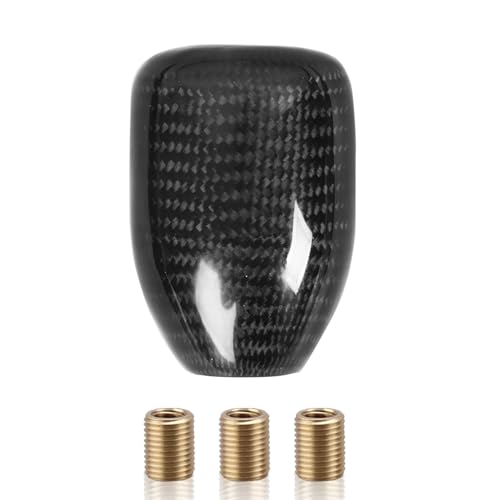 muge racing Universal Carbon Fiber Shift Knob Automatic/Manual Gear Shift Knob for Most Vehicles with 3 Adapters - style: Carbon Fiber-Short