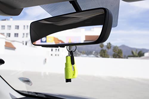 resqme The Original Emergency Keychain Car Escape Tool, 2-in-1 Seatbelt Cutter and Window Breaker, Made in USA, Family Pack of 3, Red, Blue, Yellow - Compact Emergency Hammer - color: Red, Blue, Yellow