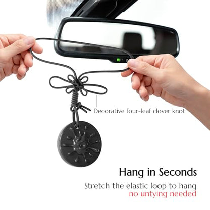 Car Air Freshener Hanging, Refillable Essential Oil Diffuser with 7 Beads + 14 Refills, Long Lasting 40-50 Days Odor Eliminator, Aromatherapy for New Car, Home, Men & Women - Blackcurrant